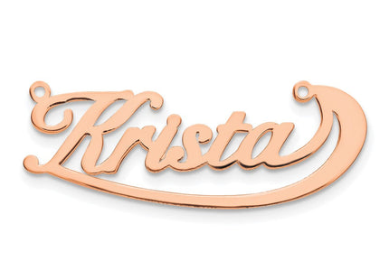 Sterling Silver/Rose-plated Swoop Name Plate (Style XNA945RP)