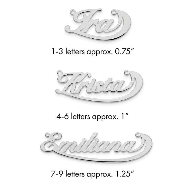 10k White Gold Swoop Name Plate