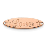 10k White Gold Oval with Stars Name Plate view 7