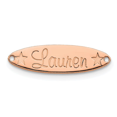 10K White Gold Oval with Stars Name Plate