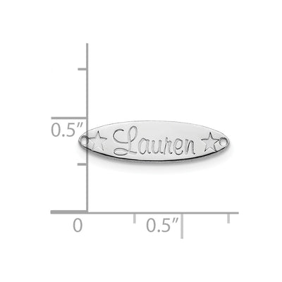 10K White Gold Oval with Stars Name Plate