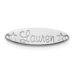 10k White Gold Oval with Stars Name Plate view 1
