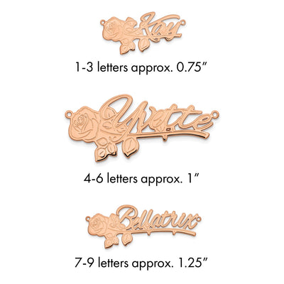 Sterling Silver/Gold-plated Rose Name Plate