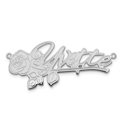 Sterling Silver/Gold-plated Rose Name Plate