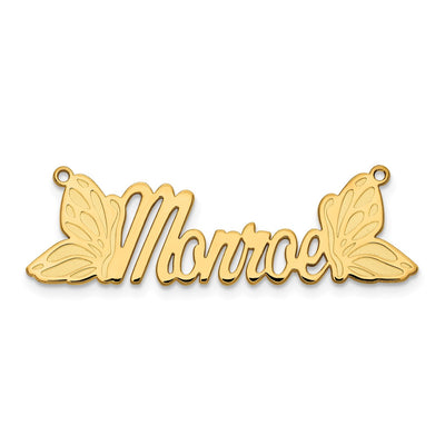 Butterfly Wings Custom Name Plate Necklace