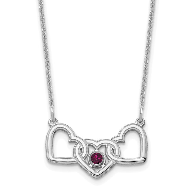 14K white gold birthstone necklace, alternate view