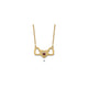 14K Yellow Gold 3 Hearts 1 Birthstone w/ 14k Bezel Necklace