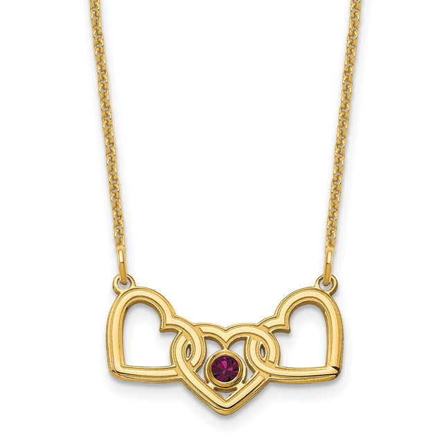 14K yellow gold birthstone necklace, alternate view