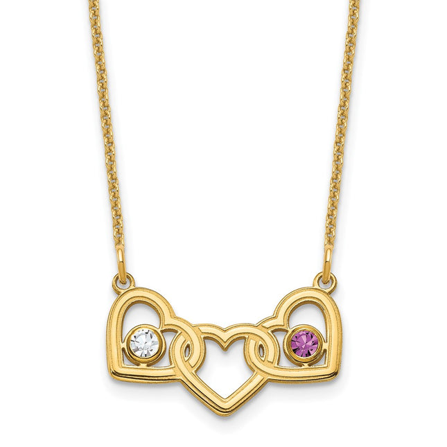 14K yellow gold birthstone necklace, alternate view