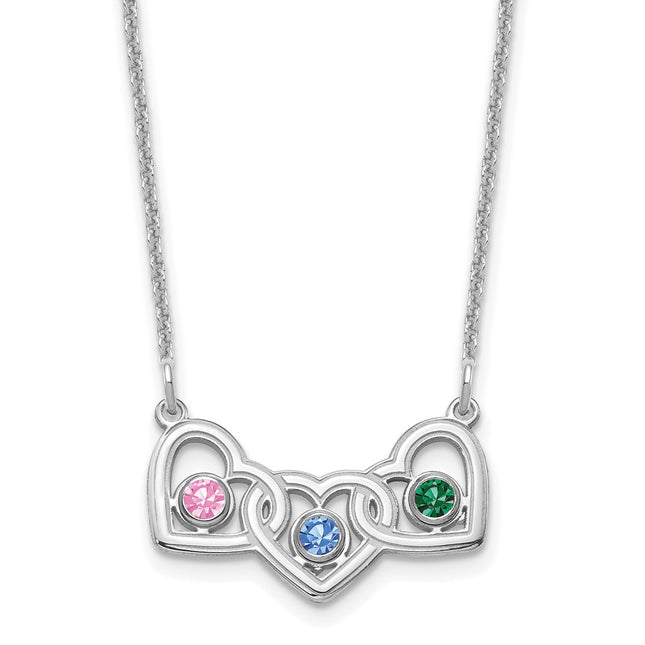14K white gold birthstone necklace, alternate view