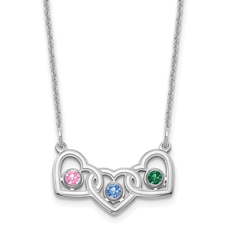 14K white gold birthstone necklace, alternate view