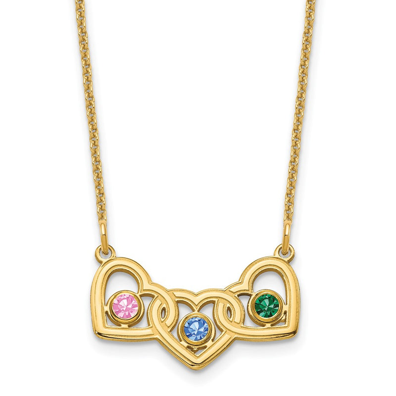 14K yellow gold birthstone necklace, alternate view