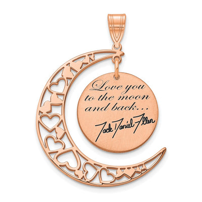 14K rose gold signature pendant
