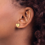 14k & 10k Gold Initial Heart Post Earrings view 3