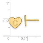 14k & 10k Gold Initial Heart Post Earrings view 4