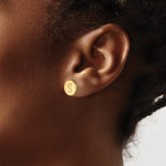 14k & 10k Gold Round Initial Post Earrings view 3
