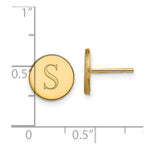 14k & 10k Gold Round Initial Post Earrings view 4