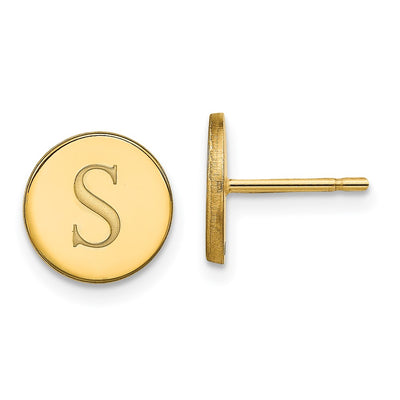 14K gold initial earrings