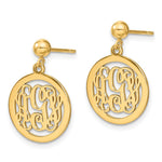 Sterling Silver/Gold-plated Round Monogram Dangle Earrings view