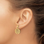 Sterling Silver/Gold-plated Round Monogram Dangle Earrings view