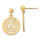 Sterling Silver/Gold-plated Round Monogram Dangle Earrings