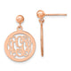 Sterling Silver/Rose-plated Round Monogram Dangle Earrings