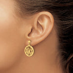 14K Yellow Gold Monogram Dangle Earrings, 25 x 15mm view