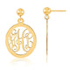 14K Yellow Gold Monogram Dangle Earrings, 25 x 15mm