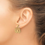 14K Yellow Gold Monogram Dangle Earrings, 22 x 18mm view