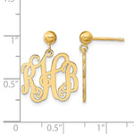 Sterling Silver/Gold-plated Monogram Dangle Earrings, 22 x 18mm view
