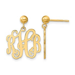Sterling Silver/Gold-plated Monogram Dangle Earrings, 22 x 18mm view
