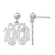 14K White Gold Monogram Dangle Earrings, 22 x 18mm