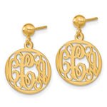 Sterling Silver/Gold-plated Monogram Dangle Earrings, 21 x 16mm view