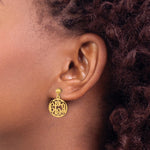 14K Yellow Gold Monogram Dangle Earrings, 21 x 16mm view