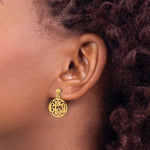 Sterling Silver/Gold-plated Monogram Dangle Earrings, 21 x 16mm view