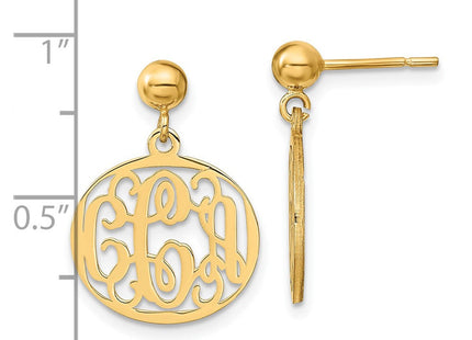 Sterling Silver/Gold-plated Monogram Dangle Earrings (Style XNE20GP)