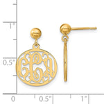 Sterling Silver/Gold-plated Monogram Dangle Earrings, 21 x 16mm view