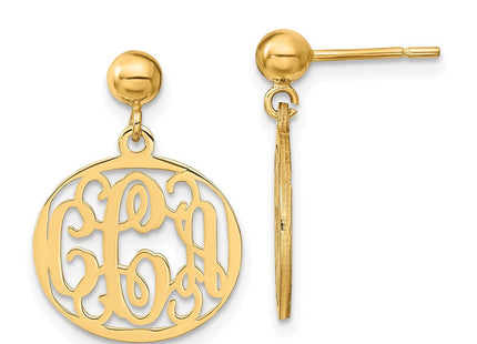 Sterling Silver/Gold-plated Monogram Dangle Earrings (Style XNE20GP)