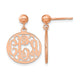 Sterling Silver/Rose-plated Monogram Dangle Earrings, 21 x 16mm