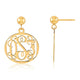 14K Yellow Gold Monogram Dangle Earrings, 21 x 16mm