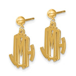 Sterling Silver/Gold-plated Monogram Dangle Earrings, 23 x 11mm view