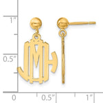Sterling Silver/Gold-plated Monogram Dangle Earrings, 23 x 11mm view