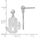 Sterling Silver/Rhodium-plated Monogram Dangle Earrings, 23 x 11mm view