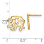 Sterling Silver/Gold-plated Monogram Post Earrings, 10 x 12mm view