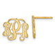Sterling Silver/Gold-plated Monogram Post Earrings, 10 x 12mm