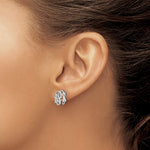 14K White Gold Monogram Post Earrings, 10 x 12mm view
