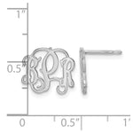 14K White Gold Monogram Post Earrings, 10 x 12mm view