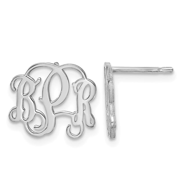 Sterling silver monogram earrings