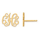 14K Yellow Gold Monogram Post Earrings, 10 x 12mm