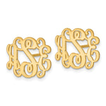 Sterling Silver/Gold-plated Monogram Post Earrings, 13 x 16mm view
